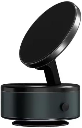 Magnetic Phone Holder for Car, 360° Rotatable Phone Holder, Mini Car Phone Mount with Vacuum Suction Cup, Foldable Stand with Magnetic Ring for Mirror/Shower/Smooth Surface, for all Smartphone